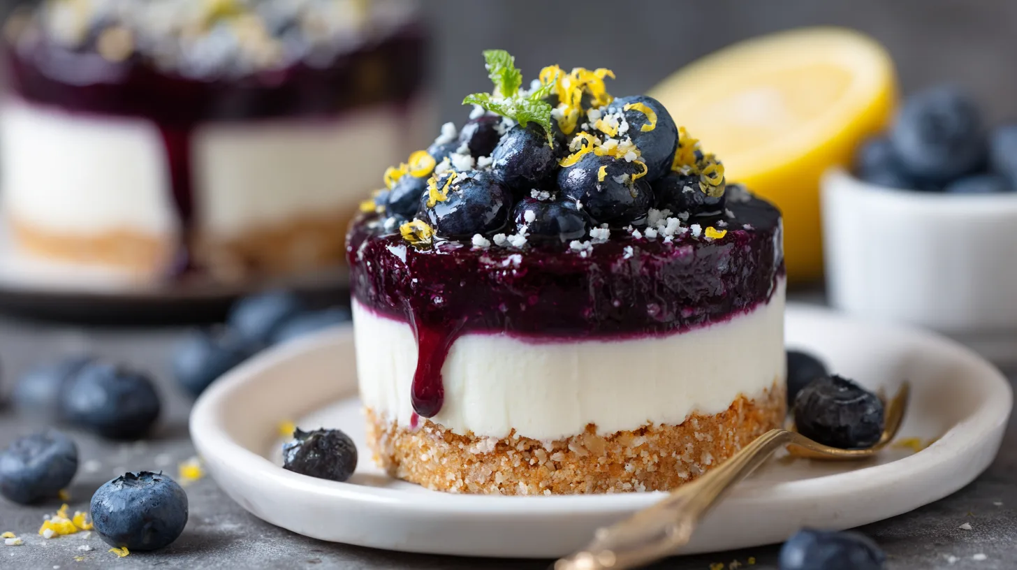 No-bake Lemon Dazzling Blueberry Cream Cake