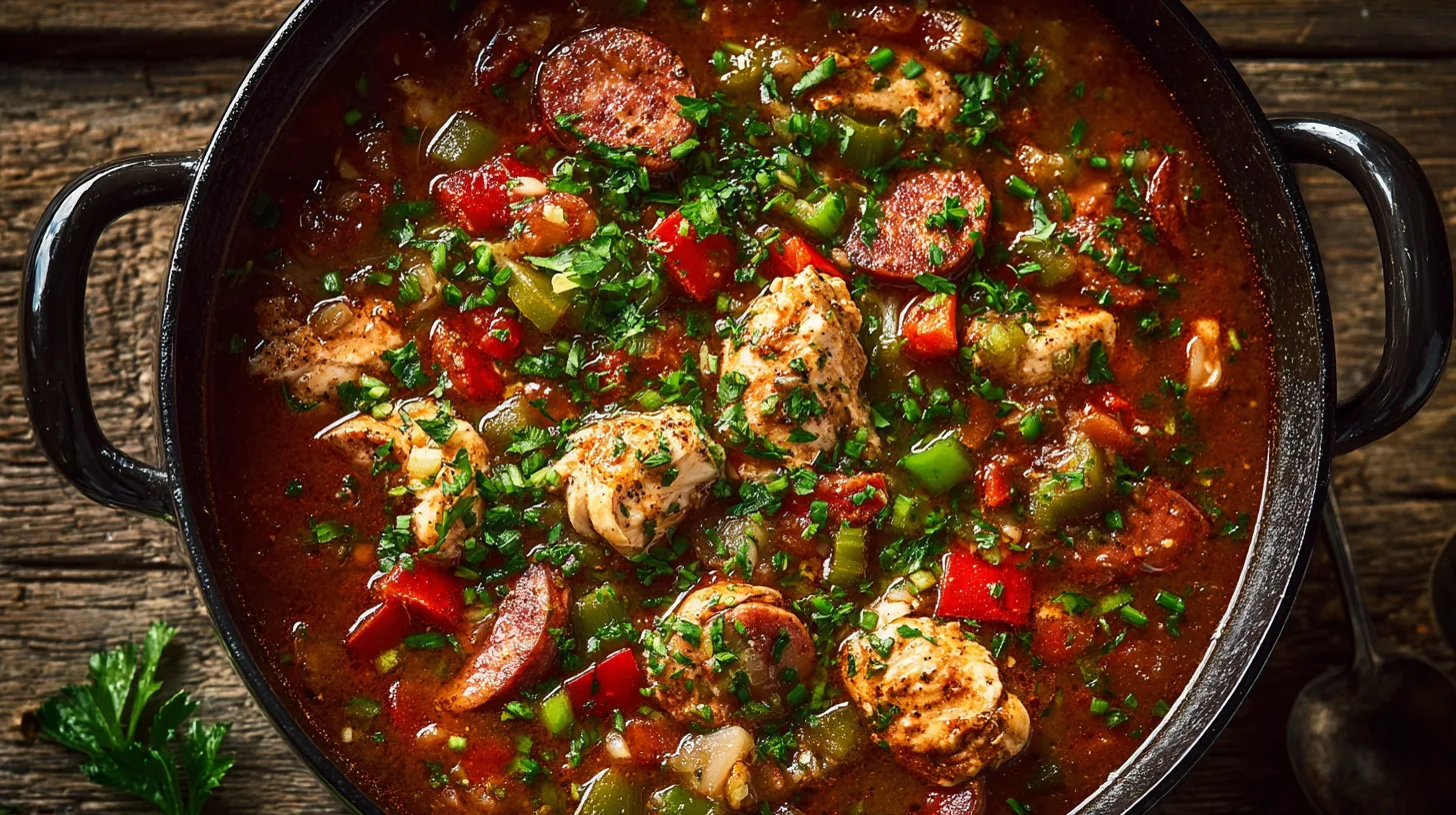 One-pan Cajun Chicken Andouille Sausage Gumbo: 7 Simple Steps to Dinner