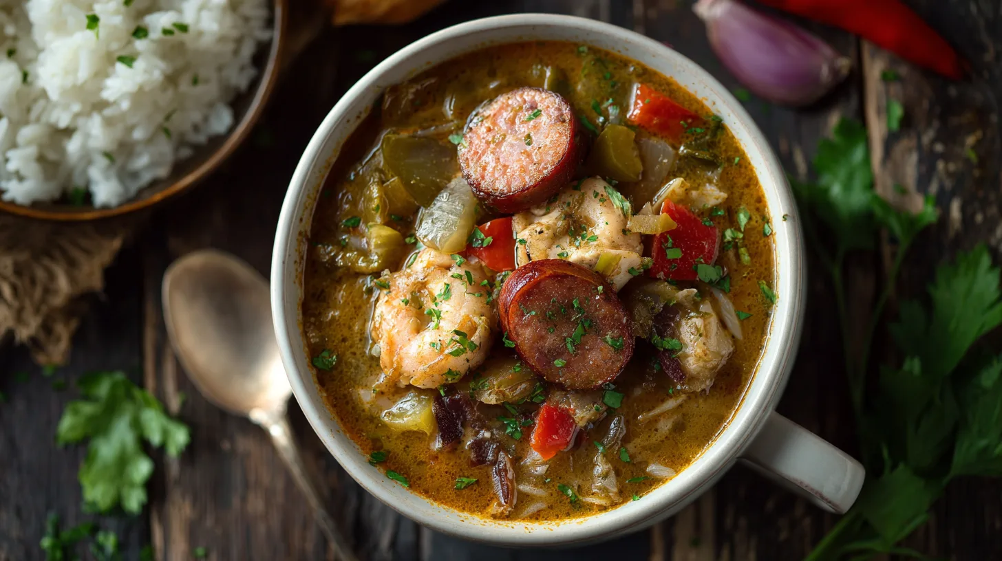 thatOne-pan Cajun Chicken Andouille Sausage Gumbo: 7 Simple Steps to Dinner